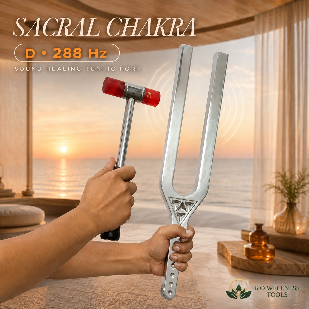 Sacral Chakra D 288 Hz Giant Tuning Fork - Image 2