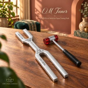 OM Tuner 272.20 Hz & 544.4 Hz Dual Frequency Giant Tuning Fork With Mallet