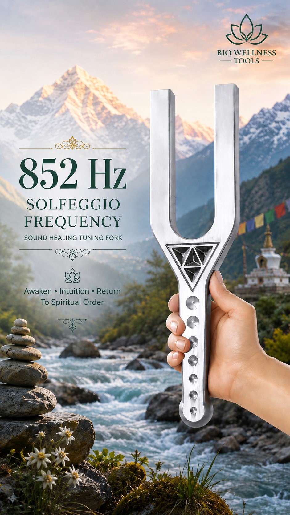 DNA Key 852 Hz Solfeggio Frequency Tuning Fork - Image 3